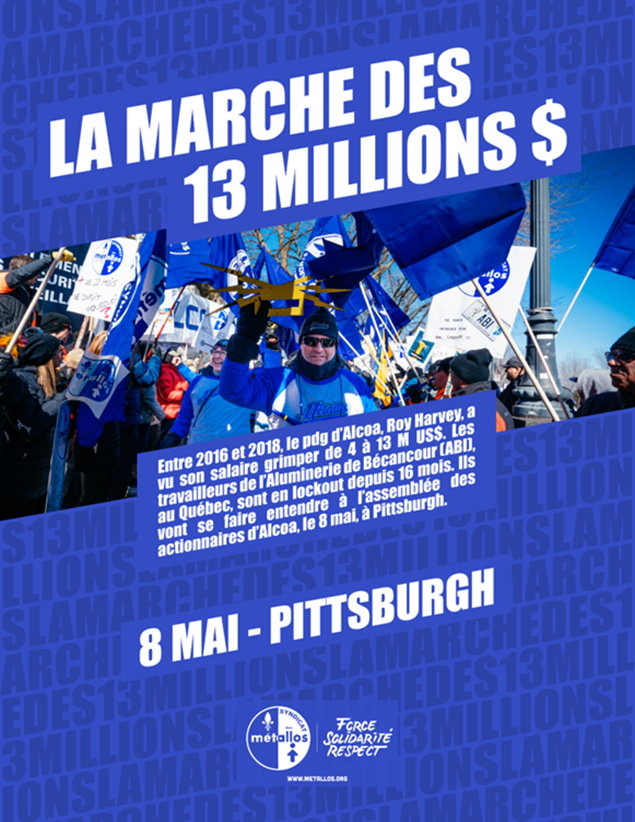 Membres du USW / Métallos Local 9700 à l'assemblée des actionnaires d'Alcoa Membres du USW / Métallos Local 9700 à l'assemblée des actionnaires d'Alcoa